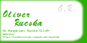 oliver rucska business card