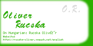 oliver rucska business card